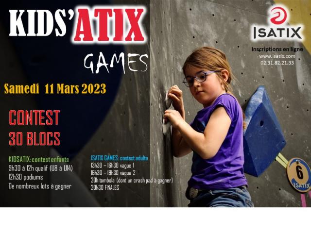 INSCRIPTION  KIDS'ATIX:  Grande compétition d'escalade de Bloc pour les enfants!